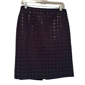 Banana Republic black and navy checkered pencil skirt